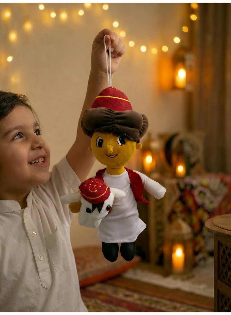 عروسة بكار, بكار ورشيدة, زينة رمضان, دمية محشوة, لعبة بكار بتغني, هدايا رمضان للاطفال, ديكور رمضاني, بكار 40 سم. - Image 1