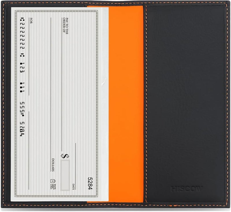 HISCOW Minimalist Checkbook Cover - Full Grain Leather - Image 2