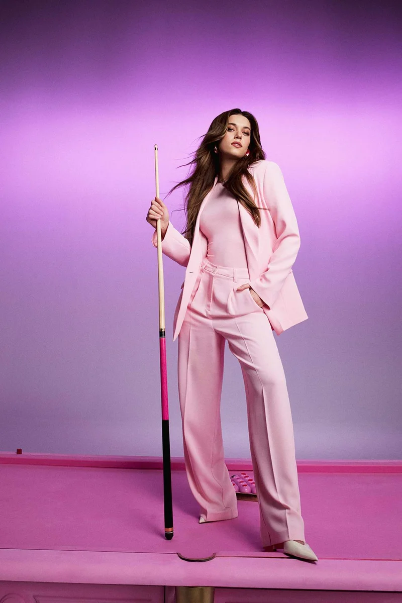 ديفاكتو Afra x Defacto High Waist Long Length Wide Leg Crepe Fabric Trousers