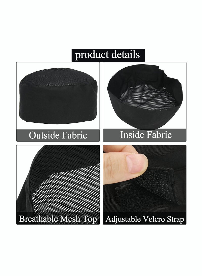 SYOSI 4 Pcs Unisex Chef Hats Adjustable Kitchen Cooking Caps with Breathable Mesh Top - Image 3