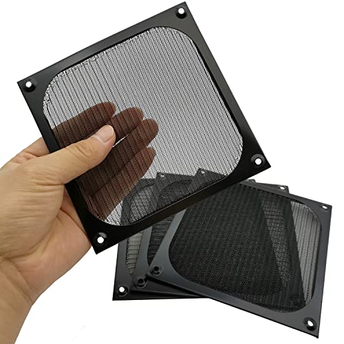 IMSurQltyPrise 140mm Desktop Computer Case Fan Dust Filter Grills Dustproof Case Cover with Screws, Aluminum Frame Ultra Fine Stainelss Steel Mesh, Black Color - 4 Pack - Image 4