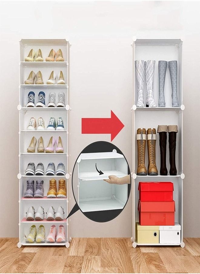 fashionhome - Multi-Tiers Household Adjustable New Design Modular Shoe Storage Rack with Hanger 84 x 32 x 139 Centimeter - Image 1