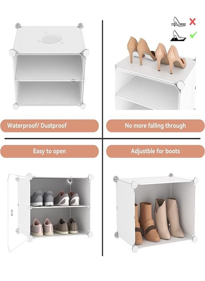 fashionhome - Multi-Tiers Household Adjustable New Design Modular Shoe Storage Rack with Hanger 84 x 32 x 139 Centimeter - Image 1