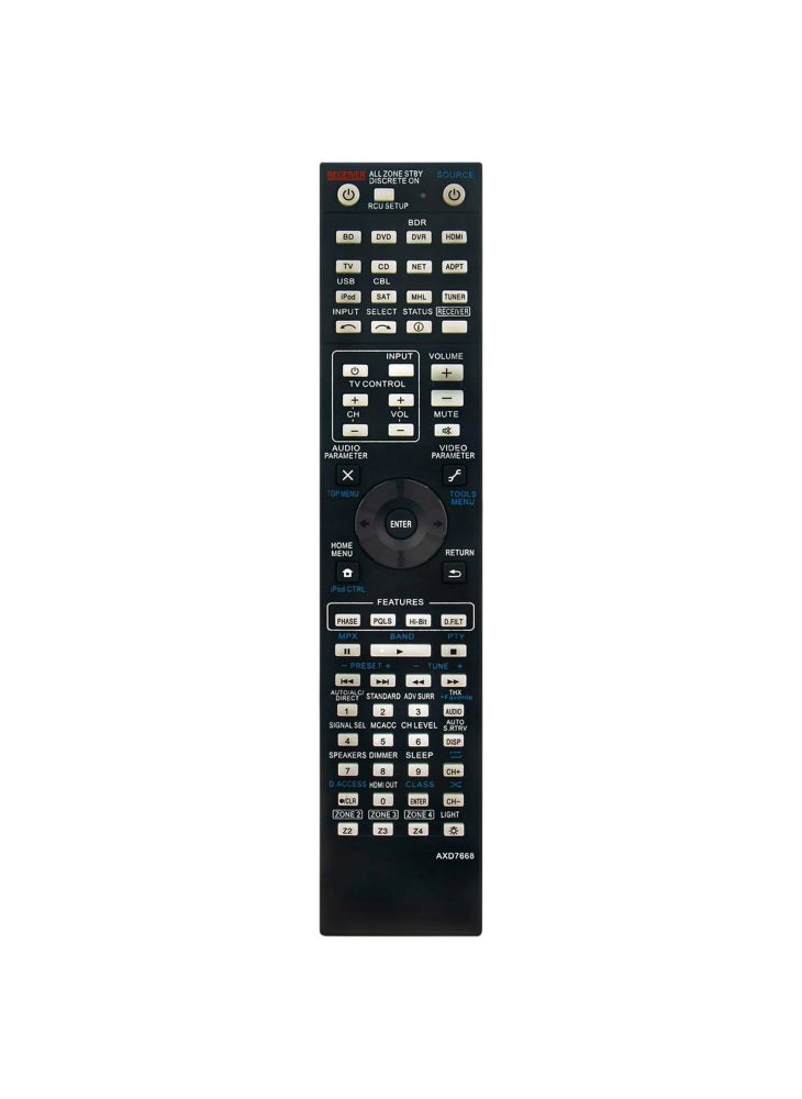 AXD7668 For Pioneer AV Receiver Remote Control 10m Range Handheld Controller Replacement - Image 1