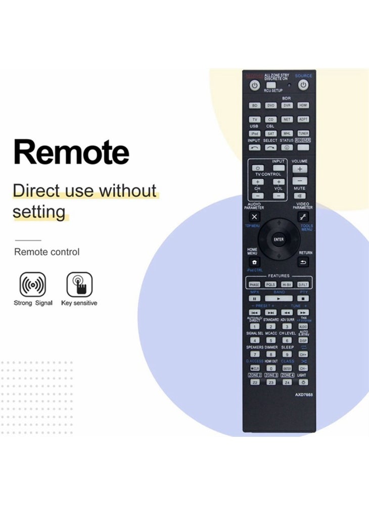 AXD7668 For Pioneer AV Receiver Remote Control 10m Range Handheld Controller Replacement - Image 3
