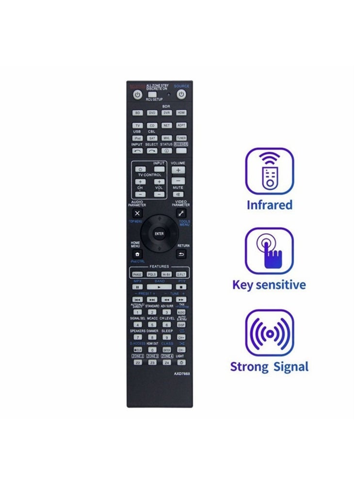 AXD7668 For Pioneer AV Receiver Remote Control 10m Range Handheld Controller Replacement - Image 2
