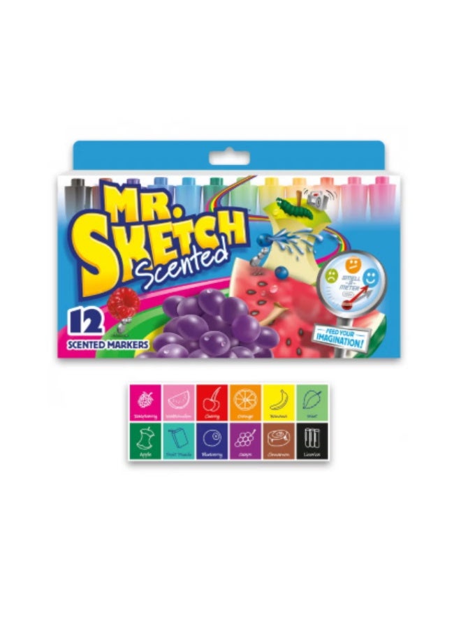 مستر.سكيتش أقلام تلوين مائية من Mr. Sketch®، ألوان متنوعة معطرة، مجموعة من 12 قطعة - Image 1
