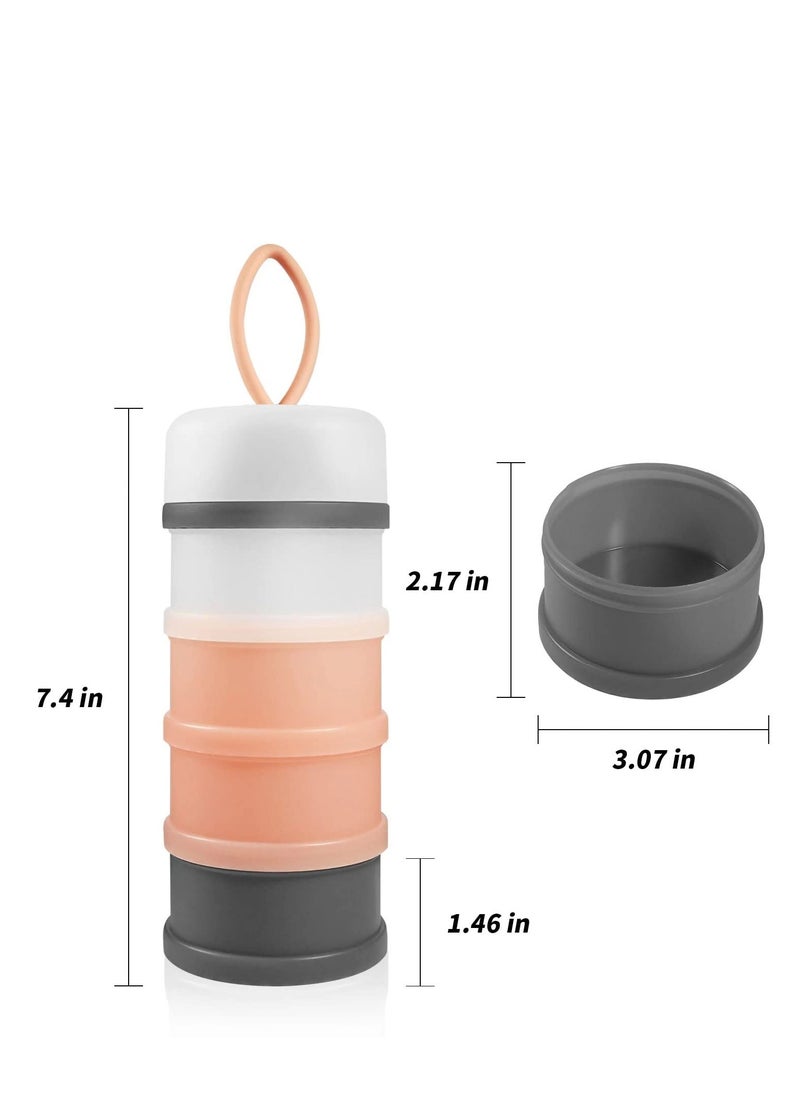 Bebiland Baby Milk Formula Dispenser, Spill Proof Baby Snack Storage Container, Stackable Travel Formula Container, Bpa Free (Pink)  - Image 2
