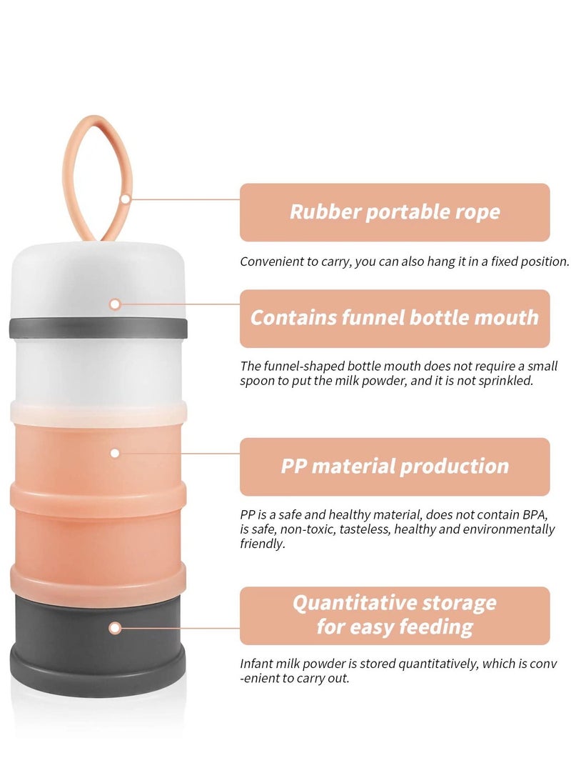 Bebiland Baby Milk Formula Dispenser, Spill Proof Baby Snack Storage Container, Stackable Travel Formula Container, Bpa Free (Pink)  - Image 3