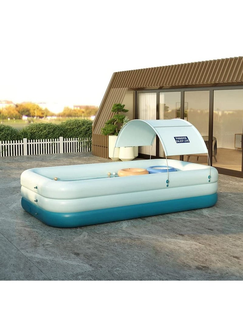 LIMOS Automatic Inflatable Swimming Pool with Sun Shade for Kids & Adults Family Pool  - Image 1