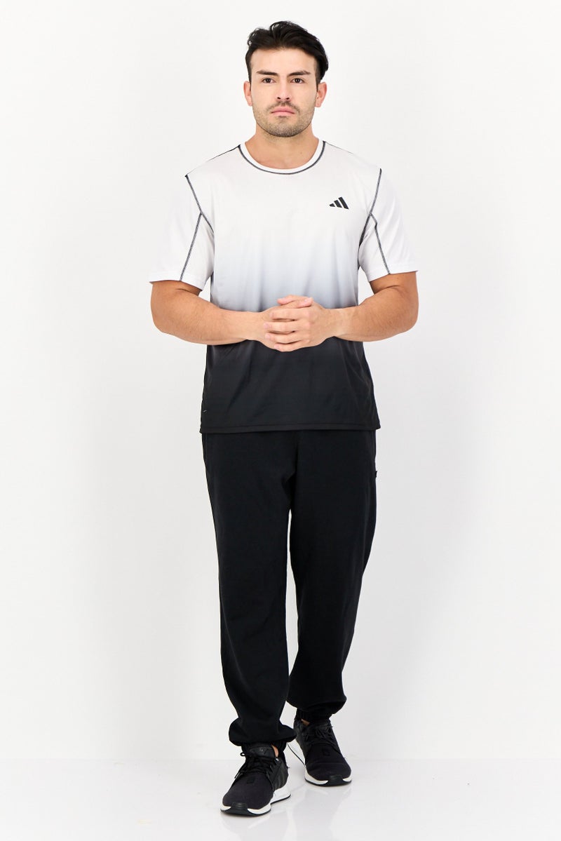 Adidas Men Sportswear Fit Short Sleeve Training T-Shirt, Multicolor - Image 4