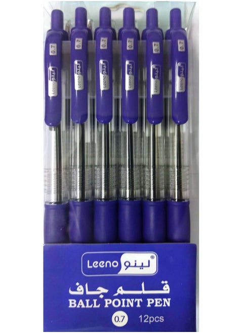12-Piece 0.7mm Ball Point Pen Set Blue