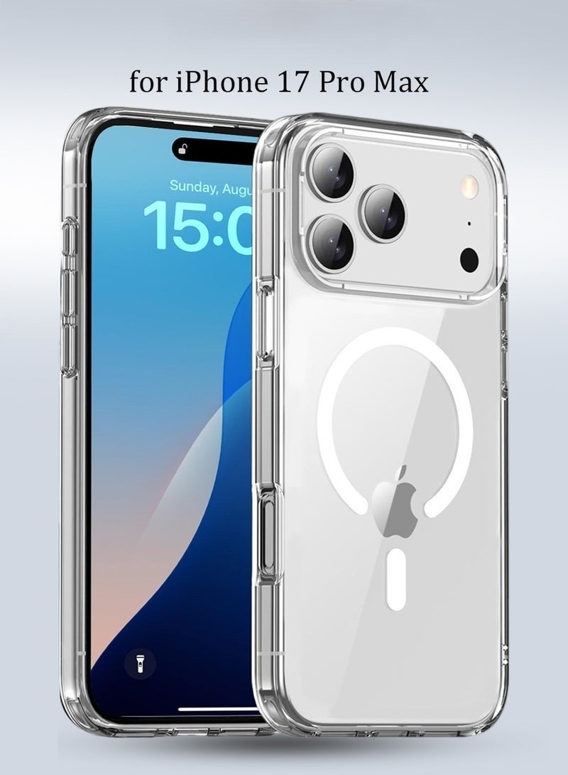 S-TOP Magnetic Clear Case for iPhone 17 Pro Max, Compatible with MagSafe, Anti-Yellowing, Shockproof, and Scratch-Resistant Protective Cover - Image 1