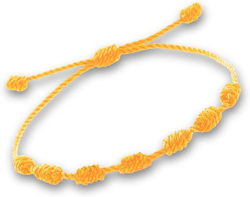 Bracelet 7 knots for protection, Evil Eye and Good Luck. Buddisth String. Thread/Amulet for prosperity and success. Talisman for Womens, Mens, Girls, Boys. Cord Adjustable.