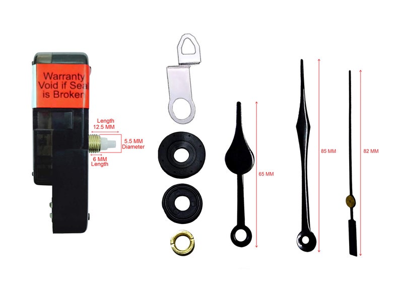 IIK COLLECTION Analogue Plastic Sweep/Silky Silent (NO Tic-Tic Sound) Quartz Movement Machine with Black Hands Kit for Wall Clock (IIK-MOV-PL-020) - Image 4