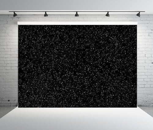 BELECO 7x5ft Fabric Black Starry Sky Backdrop Night Sky Stars Outer Space Galaxy Universe Background for Kids Birthday Party Cake Table Decoration Photo Booth Shoot Studio Props Wallpaper - Image 2