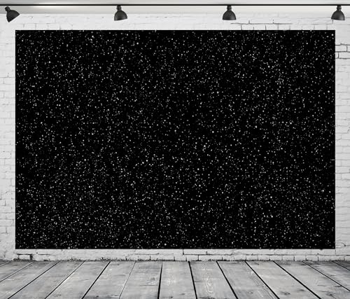 BELECO 7x5ft Fabric Black Starry Sky Backdrop Night Sky Stars Outer Space Galaxy Universe Background for Kids Birthday Party Cake Table Decoration Photo Booth Shoot Studio Props Wallpaper - Image 5