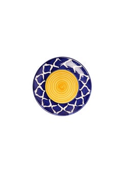 LOCALKALA LOCALKALA Local Kalas Ceramic Classic Moroccan Blue Puzzle QuarterSnack Plate 7 Inches Set of 2  - Image 3