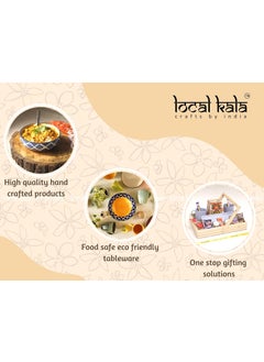 LOCALKALA LOCALKALA Local Kalas Ceramic Classic Moroccan Blue Puzzle QuarterSnack Plate 7 Inches Set of 2  - Image 5