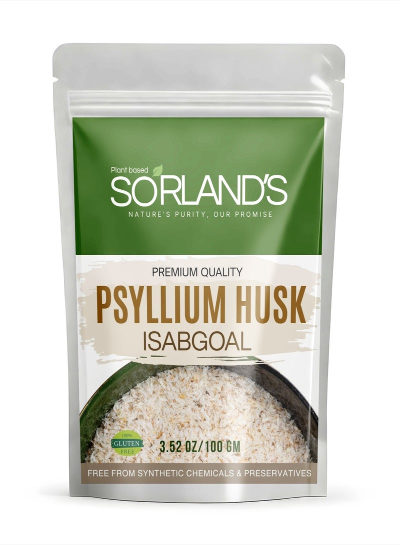 Sorland's Psyllium Husk Powder-Isabgol (100g)– Ultra Premium Grade,100% Natural Dietary Fiber for Digestive Wellness - Image 1