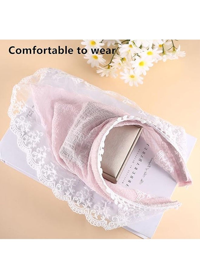 عبوة من قطعتين من عصابات الرأس المثلثة بوهو للنساء، وشاح شعر غير قابل للانزلاق، عمامة بوهيمية ناعمة، مثالية لتصفيف الشعر، وشاح شعر من الدانتيل - Image 3