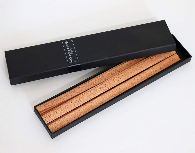 Woho 120 Packs Spanish Cedar Cigar Lighter Cedar Wood Spills Strips Sticks, Cigar Matches for Cigar Lighting, Pipe Smoking Accessories and Humidor for Tupperdor Cigar Box Tray Jar and Case(0.01"Thick) - Image 2