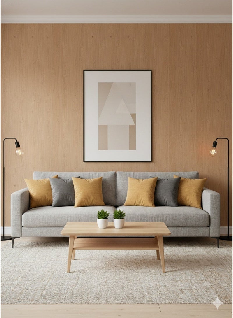 بريفو لفة ملصق حائط من فوم XPE السميك بتصميم خشب البلوط الفاتح غير اللامع – 120 × 300 سم، ذاتية اللصق، مقاومة للماء ومضادة للصدمات لتزيين الجدران - Image 4