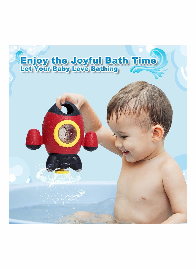 SYOSI - Bath Toys | Bath Toys for Toddlers 1-3 Years Old | Space Rocket Spray Water with Rotatable Fountain Shower Bathtub Toys | Baby Shower Bath Toys for Toddlers Boys Girls 1 2 3 4 Years - Image 1