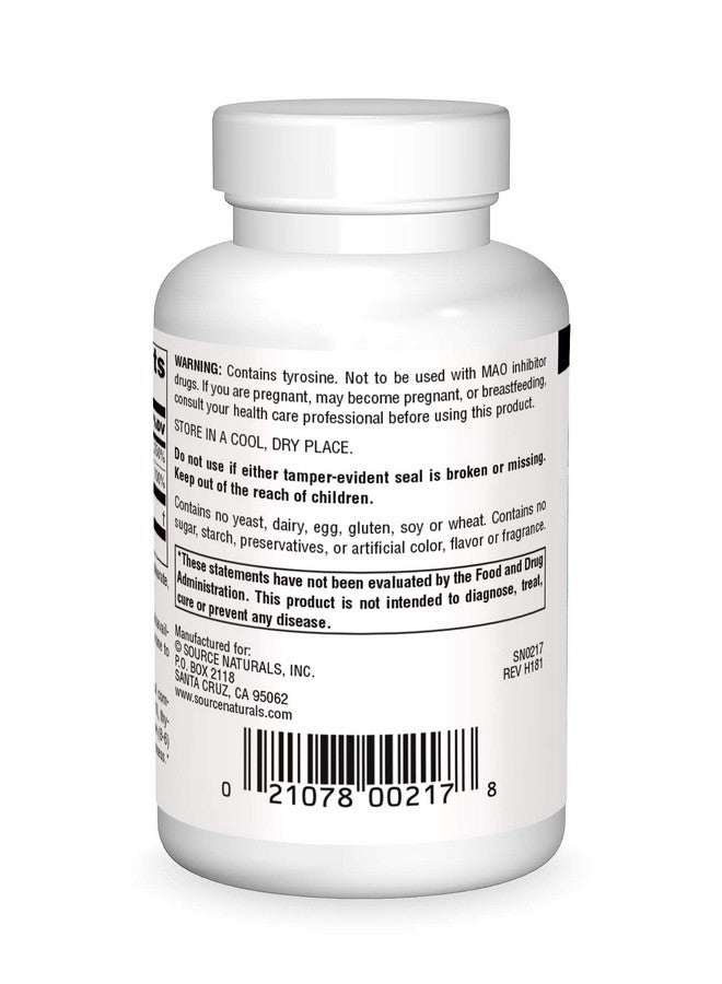 Source Naturals N-Acetyl L-Tyrosine Dietary Supplement - 120 Tablets - Image 2