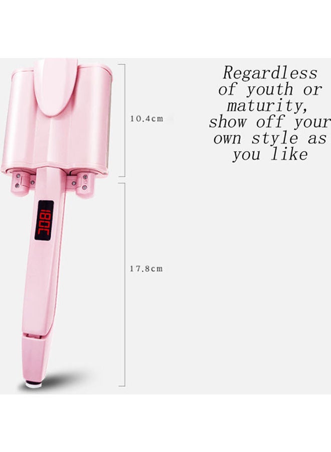 NIBEMINENT Egg Roll Water Corrugated Curling Iron Pink - Image 2