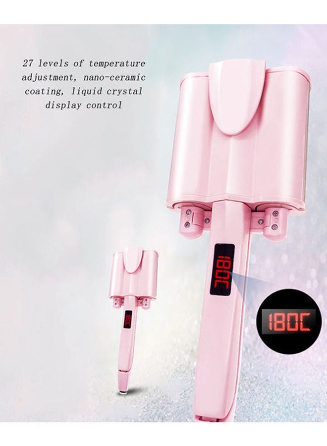 NIBEMINENT Egg Roll Water Corrugated Curling Iron Pink - Image 5