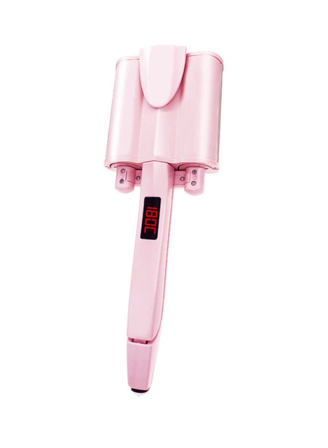 NIBEMINENT Egg Roll Water Corrugated Curling Iron Pink - Image 1