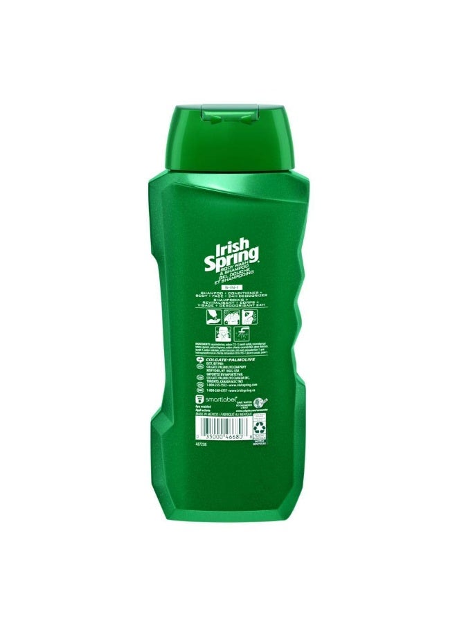 Irish Spring شامبو إيريش سبرينغ 5 في 1، بلسم، غسول للجسم، غسول للوجه ومزيل رائحة العرق، 18 أونصة (عبوة من 2)  - Image 2