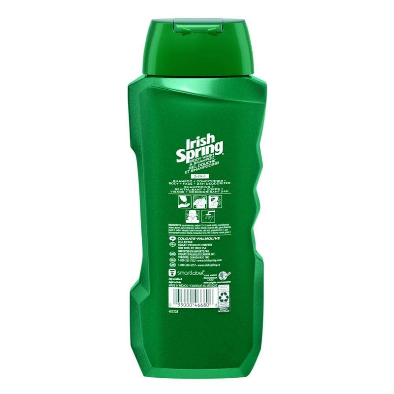 Irish Spring 5-in-1 Shampoo, Conditioner, Body Wash, Face Wash and Deodorizer, 18 oz (Pack of 2) - Image 2