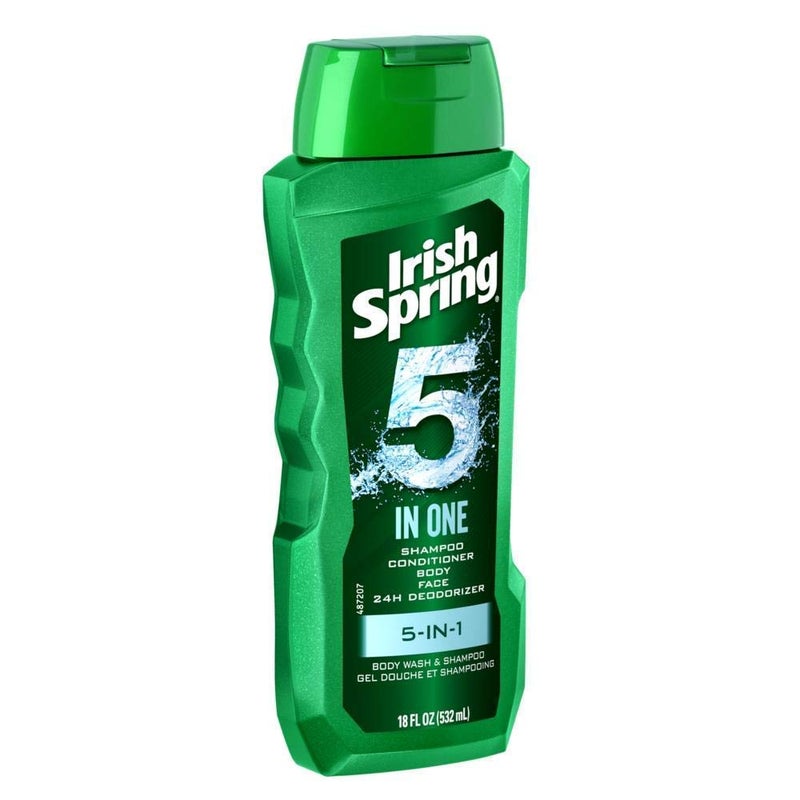 Irish Spring 5-in-1 Shampoo, Conditioner, Body Wash, Face Wash and Deodorizer, 18 oz (Pack of 2) - Image 4