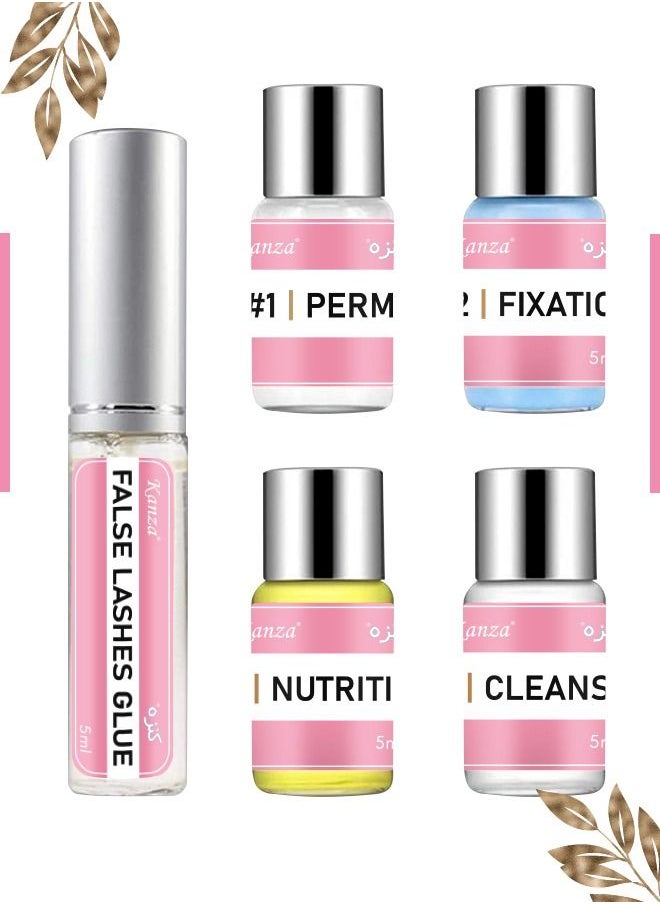 Kanza - Lash Lift Kit and Brow Lamination Kit 2 in 1 Solution, DIY Eyebrow and Lash Perm Kit at Home Long Lasting Professional Result Instant Lifting & Curling for Women - Image 1