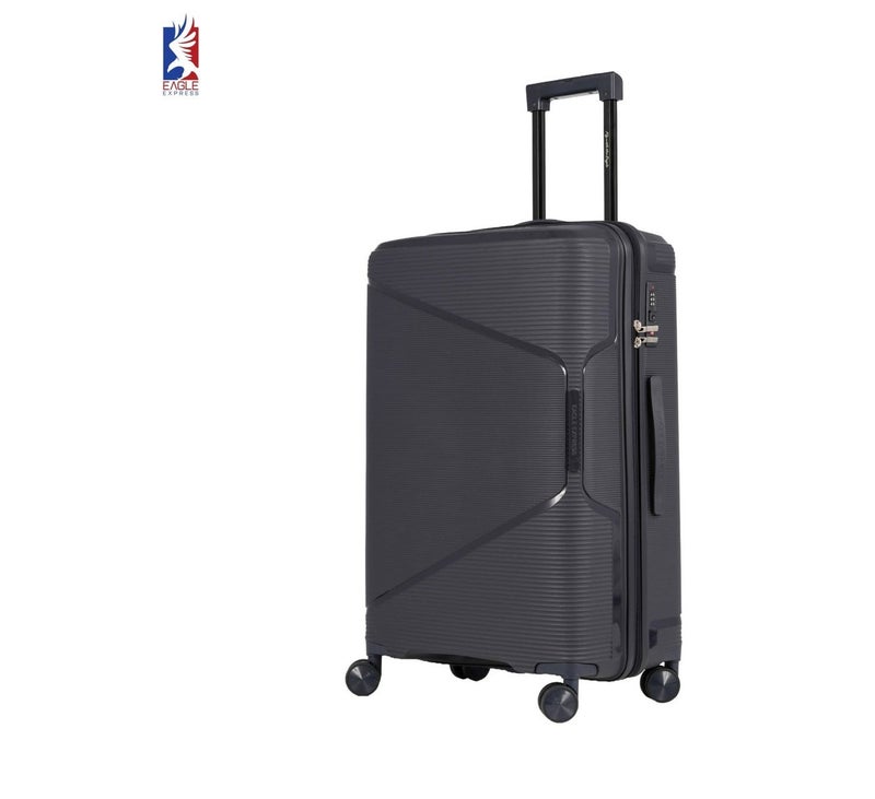 Eagle Express Cruiser Elite 24 Inch Hard Shell Suitcase, Scratch-Resistant PP Checked Luggage with Anti-Theft Zipper, 1-Year Warranty - Dark Blue - Image 2