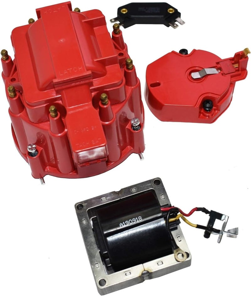 A-Team Performance HEI Distributor Tune-Up Kit - High-Strength Distributor Cap Rotor Kit - 65kV 595304 Ignition Coil - Compatible with GM HEI Systems & Coil Connector - Red Pack of 1 - Image 3