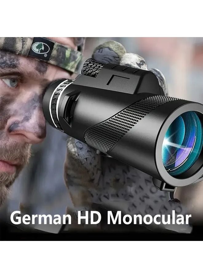 تلسكوب أحادي أسود 8x42 عالي الدقة بتكبير عالي الطاقة للتركيز اليدوي لمراقبة الفلك ومراقبة الطيور - Image 2