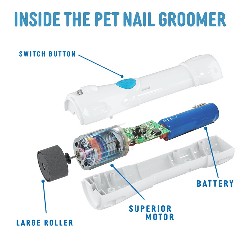 Bell Howell Bell+Howell Pawperfect Cordless Dog and Cat Nail Trimmer Rotating File with Safety Guard, 5000-7000 RPM's, Gentle and Painless Dremel Dog Nail Grinder w/ 3 Modes with 3 Replacement Rollers - Image 5