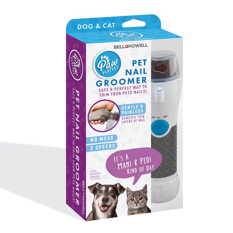 Bell Howell Bell+Howell Pawperfect Cordless Dog and Cat Nail Trimmer Rotating File with Safety Guard, 5000-7000 RPM's, Gentle and Painless Dremel Dog Nail Grinder w/ 3 Modes with 3 Replacement Rollers - Image 1