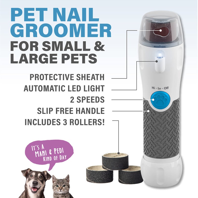 Bell Howell Bell+Howell Pawperfect Cordless Dog and Cat Nail Trimmer Rotating File with Safety Guard, 5000-7000 RPM's, Gentle and Painless Dremel Dog Nail Grinder w/ 3 Modes with 3 Replacement Rollers - Image 2