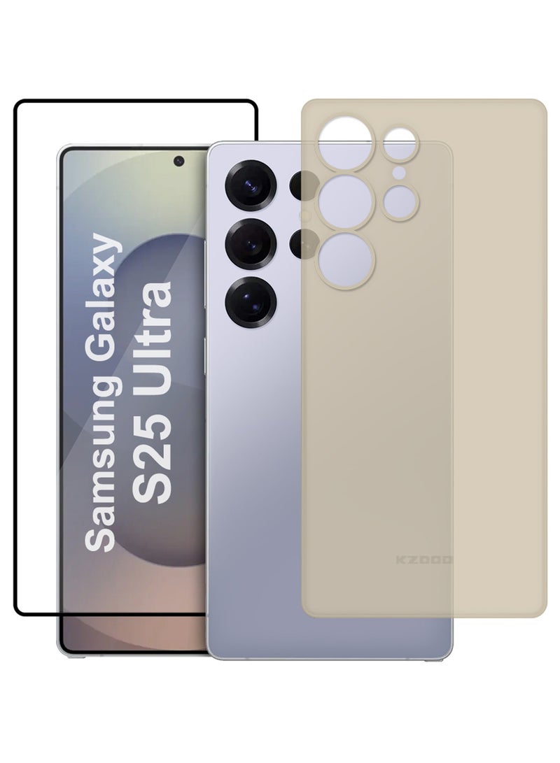 CATANES 2Packs Case for Galaxy S25 Ultra Air Skin Case All Around Full Protection Ultra Slim 0.3mm Thickness 4g Feather Weight with 3D Screen Protector - Desert Titanium - Image 1