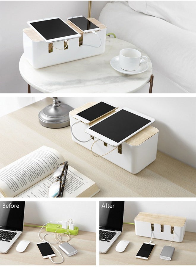 Occuwzz - Cable Management Box Cord Organizer Cable Hiding Box System To Cover And Hide Power Strips Cords - Image 1