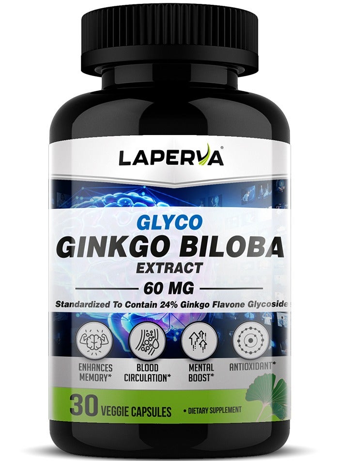 Laperva Glyco Ginko Biloba  60 mg 30 Veggie Capsules