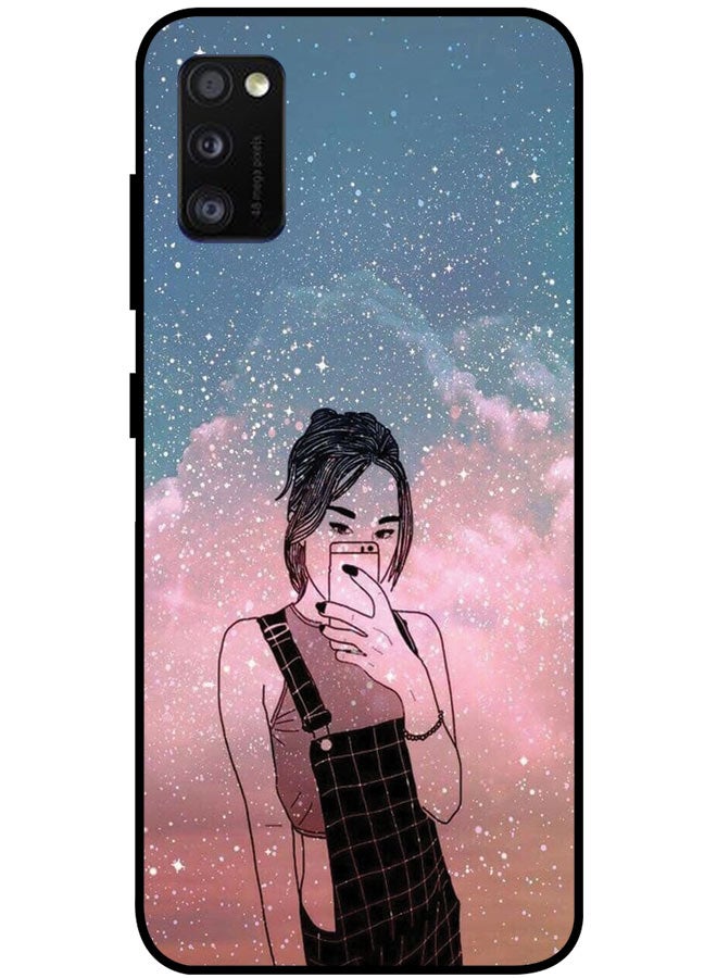 EYE CATCH Protective Case Cover For Samsung Galaxy A41 Smart Series Printed Protective Case Cover for Samsung A41 Girl Making Selfie - Image 1