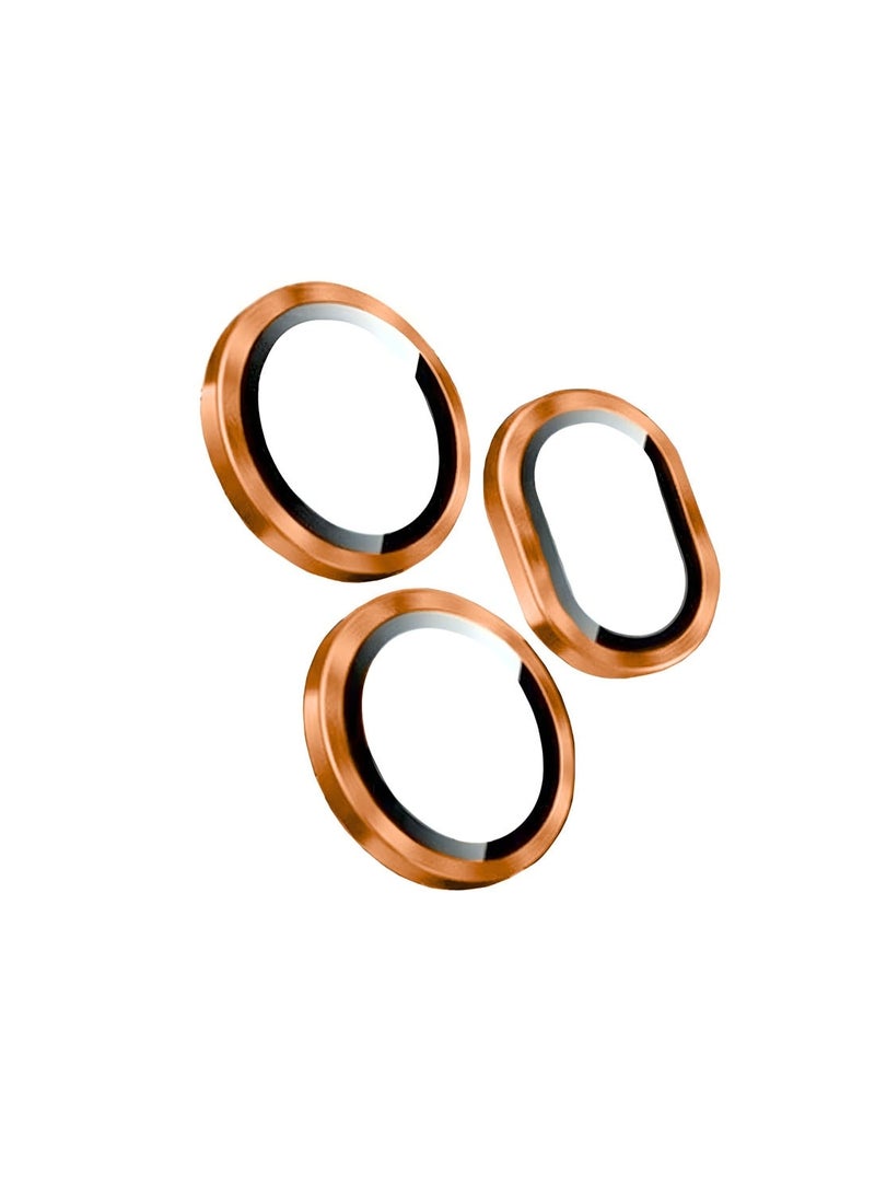 Wtech Honor 600 Pro 5G 2026 Premium Alloy Ring Camera Lens Film Tempered Glass Protector Shield (MLGICR) - Clear/Orange - Image 2