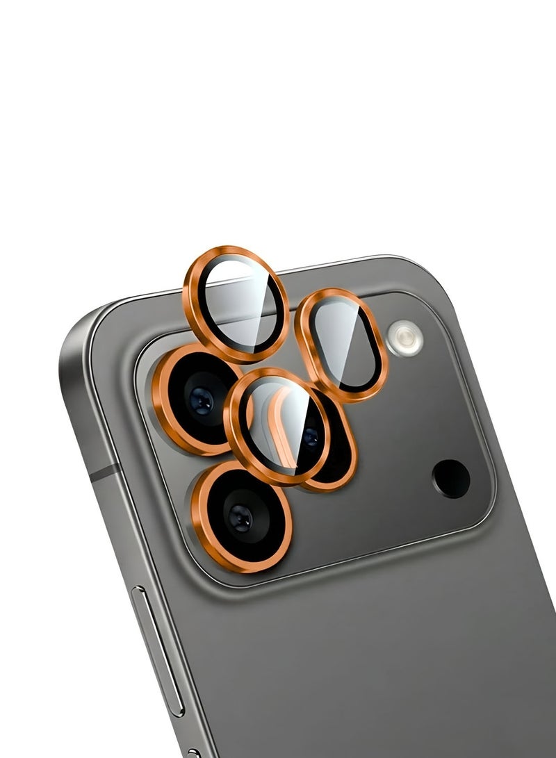 Wtech Honor 600 Pro 5G 2026 Premium Alloy Ring Camera Lens Film Tempered Glass Protector Shield (MLGICR) - Clear/Orange - Image 1