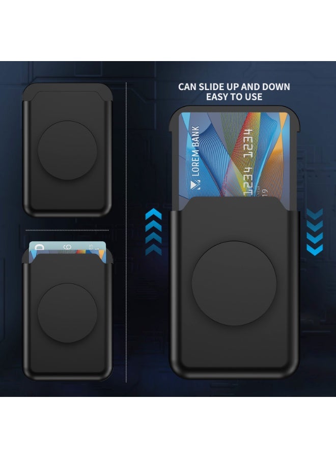 MagSafe Magnetic Wallet Card Holder with Stand | Strong Magnetic Snap-On, Dual Card Slots, Expandable Grip, Compatible with Magnetic Phone Cases & Wireless Charging Phones (Black) - Image 5