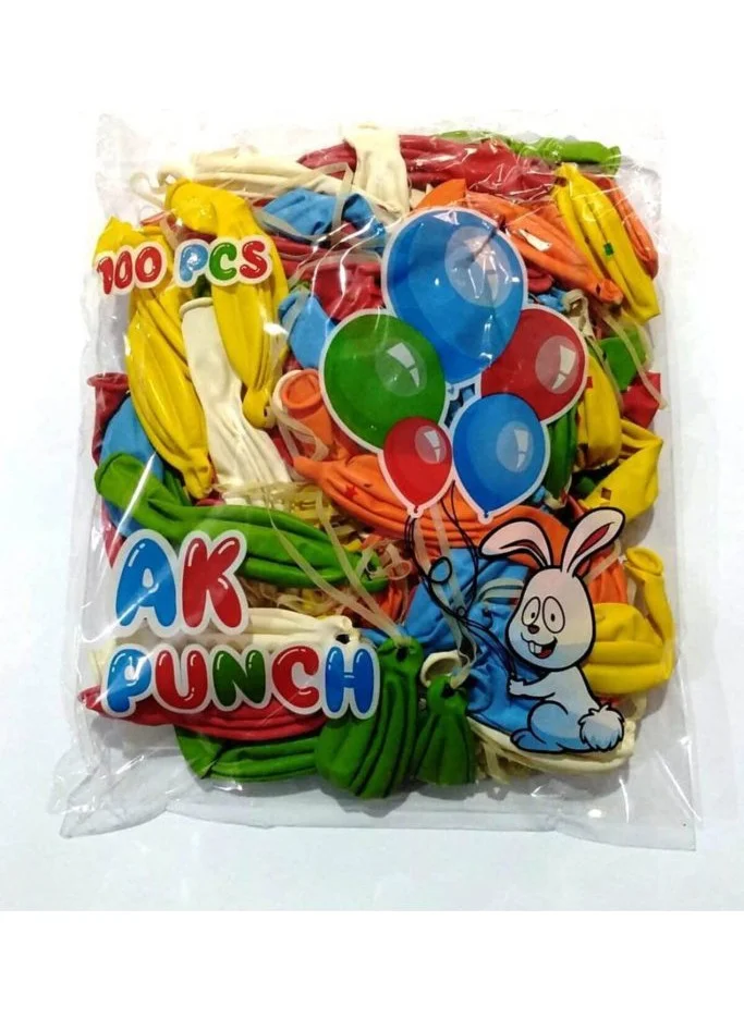 Asımoğlu Mixed Balloon with Elastic 100 Pieces